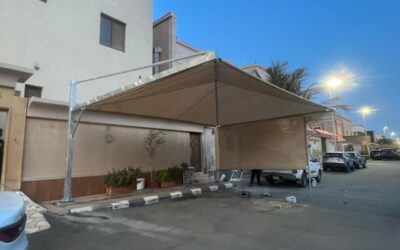 تركيب مظلات في حي المرجان بجدة